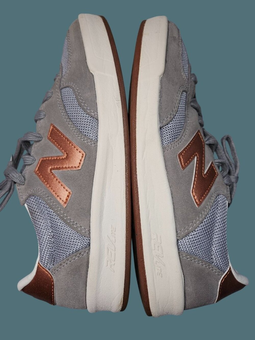 New Balance 300 RevLite Comfy Sneakers Women Size 8.5 Copper Metallic Steel